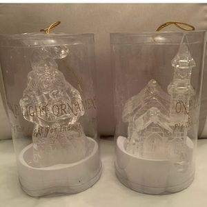 Santa & Church-One Light Pig Tail Ornaments